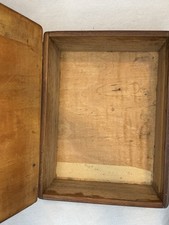Vintage wooden box with hinged lid picture