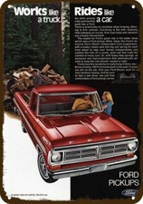 1972 FORD F100 Pickup Truck Vintage-Look-Edge DECORATIVE REPLICA METAL SIGN picture
