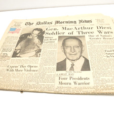 The Dallas Morning News April 6 1964 General Douglas MacArthur Memorial picture