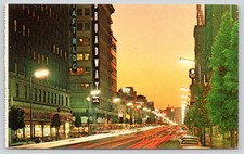 Vine Street at Night Hollywood CA California Postcard Hollywood Blvd Taft Bldg picture