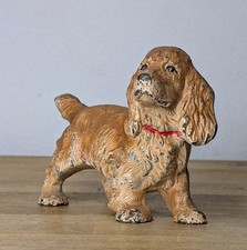 Vintage Hubley Cast Iron Cocker Spaniel Dog Doorstop Original Paint Heavy 5LB _B picture