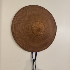 Vtg Asian Chinese Coolie Conical Hat Rice Paddy Sun Intricate Woven Bamboo  picture
