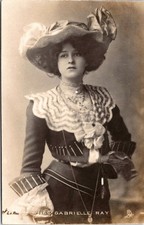 GABRIELLE RAY : EDWARDIAN ACTRESS & DANCER : HUGE HAT : RAPHAEL TUCK : RPPC 1905 picture