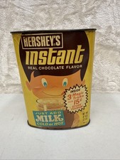 Vintage 70’s Hershey's Instant Real Chocolate Flavor 32oz Tin Can Container Only picture