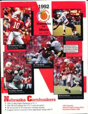 1992 Orange bowl guide Nebraska University  picture