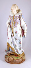 French Paul Duboy Bisque Polychromed 17th C. Gentlewomen Figurine picture