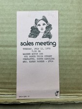 11 Jul 1947 Sale Meeting Invite Manger Motor Inn Karen Parker Charlotte Nc B76 picture