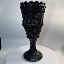 George Davidson & Co. English Purple Slag Glass Chalice Vase 1880-1891 picture
