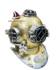 ZAIN Antique US Navy Mark V Diving Helmet Full Size Copper Replica Halloween Gif picture