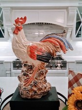 New(NOS) Homegoods XLarge Ceramic Rooster Sculpture;Handpaintd Vietnam Made 19