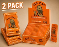 2 PACK Zig-Zag 1 1/4 Rolling Papers - 24 Booklet 32 Papers in Each French Orange picture