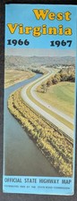***VINTAGE 1966-67 WEST VIRGINIA OFFICIAL STATE HIGHWAY MAP BROCHURE*** picture