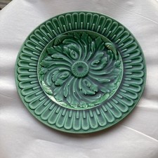 Antique Majolica Swirling Acanthus Leaves Plate Circa 1800s picture