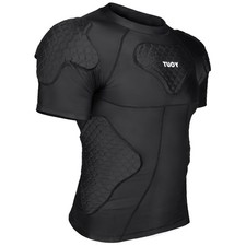 TUOYR Mens Football Padded Compression Shirt Chest Rib Protector Heart Guard picture