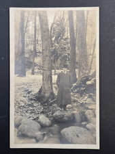 Vintage CYKO  1904-1920's B&W RPPC Postcard Dapper Man Wearing Suit in the Woods picture