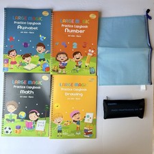 Magic Reusable Grooved Writing Practice Copybook Set. Preschool picture