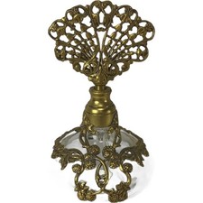 Vintage Classic Estate 24k Filled Metal Filigree Perfume Bottle picture