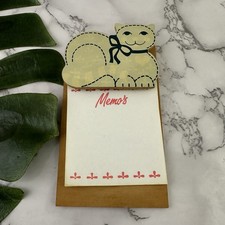 New Design Vintage 90s Wood Memo Notes Magnet Board Cat Clipboard Blue Cottage picture