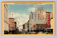 Phoenix AZ-Arizona, Adams Street View, Downtown, Vintage Postcard picture