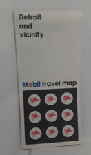 Vintage Mobil Detroit, Michigan & Vicinity Travel Road Map, 1973- picture