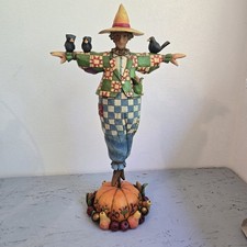 JIM SHORE Keeping Watch Harvest Scarecrow Chip On Hat picture