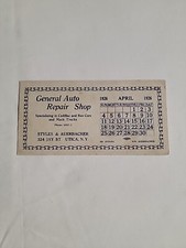 Antique 1926 Auto Shop Advertisement Card Jay St. Utica NY Styles & Auerbacher picture