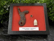 Old Vintage Antique Civil War Relic Confederate Musket Hammer P-cap Miniball picture