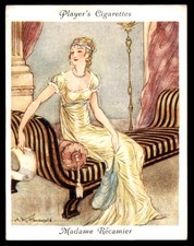 MADAME RECAMIER 1937 JOHN PLAYER & SONS FAMOUS BEAUTIES #24 picture