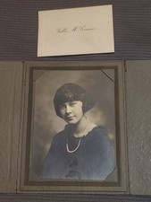 Antique Gelatin Silver 1920's School Photograph Pretty Young Woman White Pearls picture