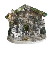 Handcrafted Mother of Pearl Nativity Scene Christian Christmas Décor Bethlehem A picture