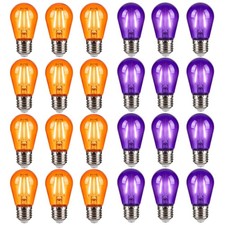 S14 Orange and Purple Light Bulbs Halloween 2W E26 String Light Bulbs picture