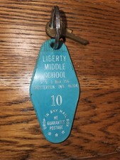 RARE VINTAGE 1960s LIBERTY MIDDLE SCHOOL KEY FOB CHESTERTON INDIANA ROOM 10  picture
