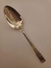 Serving Spoon Ornate Floral Handle Community Silverplate 8.5