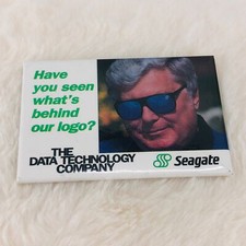 Vtg Seagate Computer Hardware Advertising Button Pin - Behind Our Logo picture