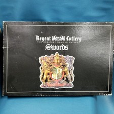 3pc Set VTG Regent Cutlery Swords Lightning Edge Wood Handle Knives in Box picture
