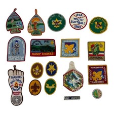 Vintage 1980 Boy Scouts Mixed Lot Of 18 Badges Patches Assorted Collectible picture