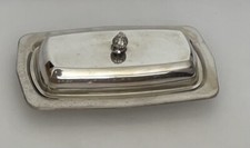 Vintage Silver Plate Covered Butter Dish with Glass Insert • Commonwealth Silver picture