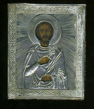 FANTASTIC  ALEKSANDR TIMOFEYEVICH ICON RUSSIAN 1890 SILVER ANTIQUE ST PETERSBURG picture