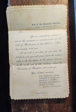 1852 Maryland Institute Invitation George Washington / WASHINGTON'S BIRTHDAY picture
