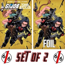 🔥 GI JOE TOMB RAIDER 1 GODTAIL 616 Trade & FOIL Virgin Variant AB Set LTD 750 picture