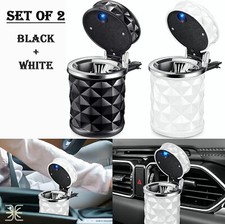 2x New LED Light Car Auto Ashtray Smokeless Portable Ashtray Cigarette Holder picture
