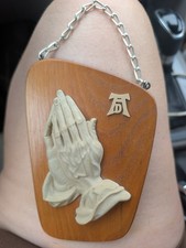 Vintage Albrecht Durer 3-D Praying Hands Wooden Hanging Wall Plaque Germany picture