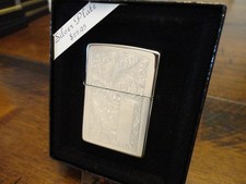 HIGH POLISH SILVER PLATE MODEL 352S VENETIAN ZIPPO LIGHTER MINT IN BOX 1998 picture