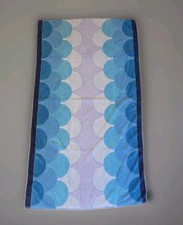 Vintage 70s Beach Towel Saydah Retro Art Deco Shells Waves Ombre Reversible  picture