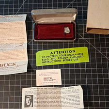 Beautiful BUCKClassic IV Lockback Sterling Silver With Box And Paperwork MINT picture