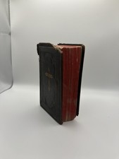 Rare Antique Danish 1890 Leather Salmebog Hymns Prayer Book Red Edges picture