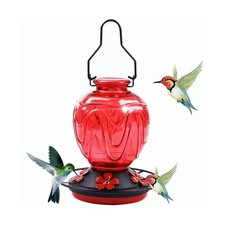 Glass Hummingbird Feeder for Outdoors Hanging, 24Ozs Humming Bi... FAST USA SHIP picture
