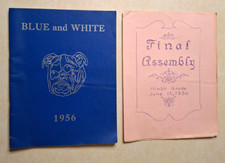 Vintage Bangor Maine Junior High School ME Yearbook 1956 Blue and White History picture