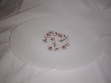 Vintage Fire King Fleurette Flower Floral Glass Platter Plate 12