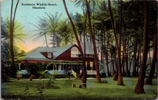 Residence Waikiki Beach Honolulu Hawaii Tropical Home Curio Postcard picture